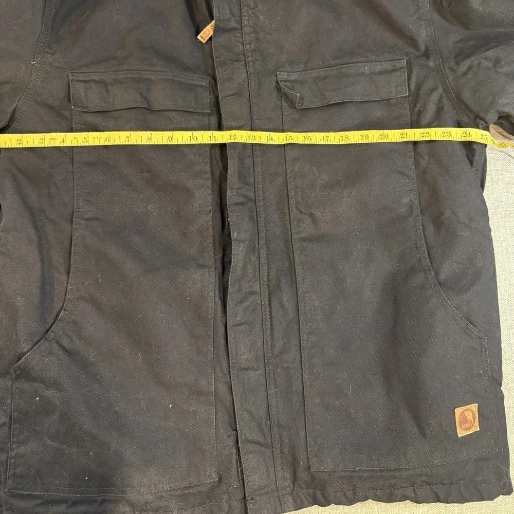 Berne Duck Canvas Work Jacket Black XLR 48–50 Quilted Lined